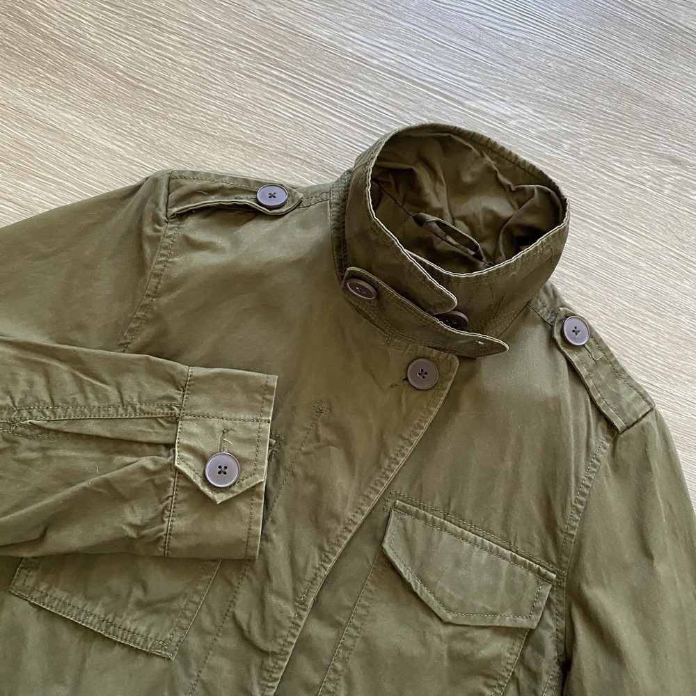 Madewell Utility Field Jacket Women's L Olive Army Green 100% Cotton Pockets